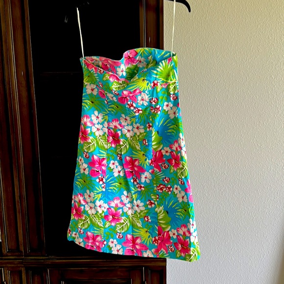 Tailor New York - Size 6 - Hawaiian Print Strapless Dress - Picture 2 of 2